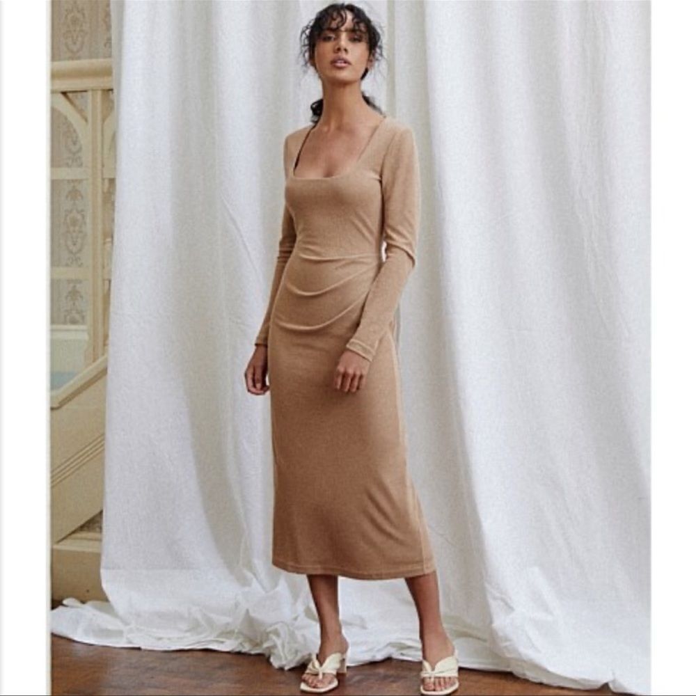 Acler Highfield Midi Dress Nougat